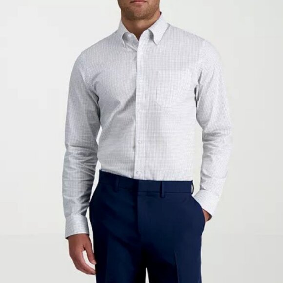Haggar Premium Comfort Mens Slim Fit Long Sleeve Dress Shirt, 17-17.5 32/33 NWT - Picture 1 of 2